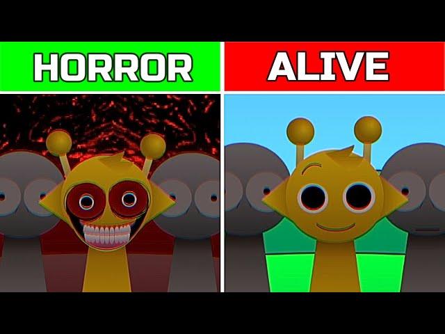 Incredibox Sprunki Pyramixed HORROR Versions VS ALIVE Versions.Comparison