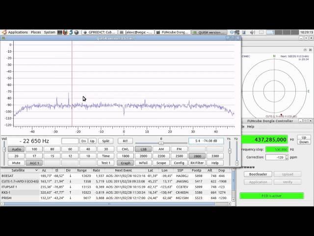 CUTE-1.7 + APD II reception with Funcube Dongle and Arrow antenna