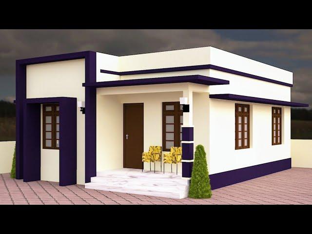 2bhk, 572 sqft single floor house plan and elevation