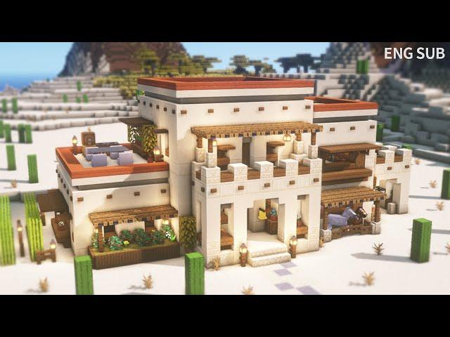 Minecraft: How To Build a Desert Survival Base (House Tutorial) (#19) | 마인크래프트 건축, 사막 기지, 인테리어