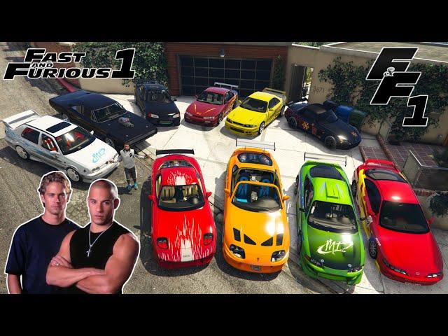 GTA 5 - Stealing Fast And Furious 1 Movie Cars with Franklin | (GTA V Real Life Cars #74)