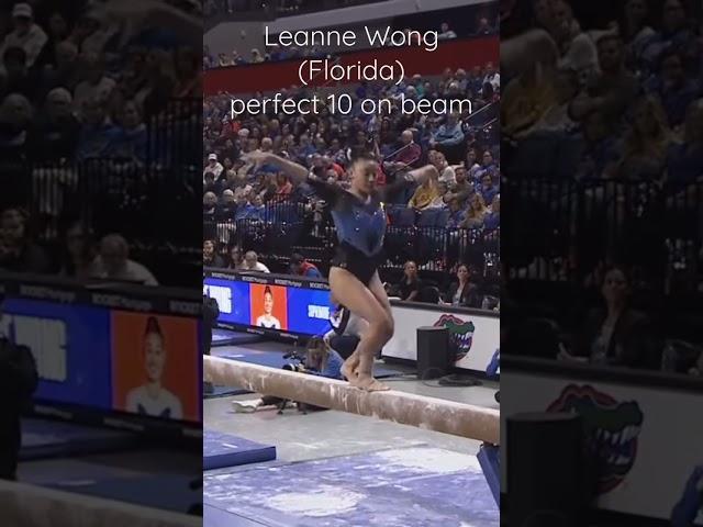 Leanne Wong earns a perfect 10.0 on beam!! #floridagators #collegegymnastics