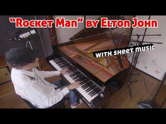 "Rocket Man" by Elton John - advanced piano arrangement with a touch of jazz with sheet music