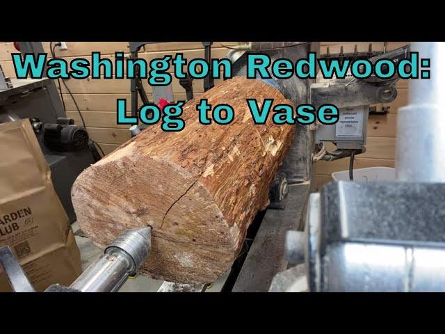 Woodturning | A Redwood Vase with Resin