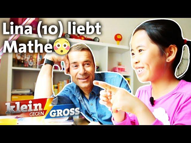 In der 5. auf Neuntklässler-Niveau! Kai besucht Mathe-Genie Lina (10) | Klein gegen Groß