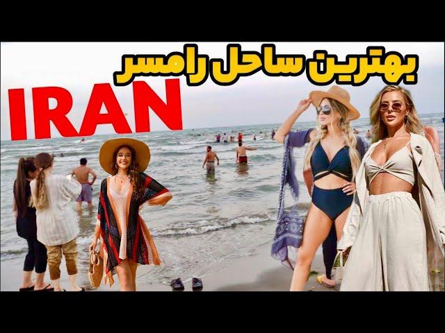 IRAN [4k] Beach Walk Tour _ سواحل زیبای شمال ایران / سواحل دریای خزر