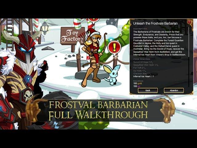 AQW Unleash the Frostval Barbarian Quest Full Walkthrough | How to get Frostval Barbarian Class