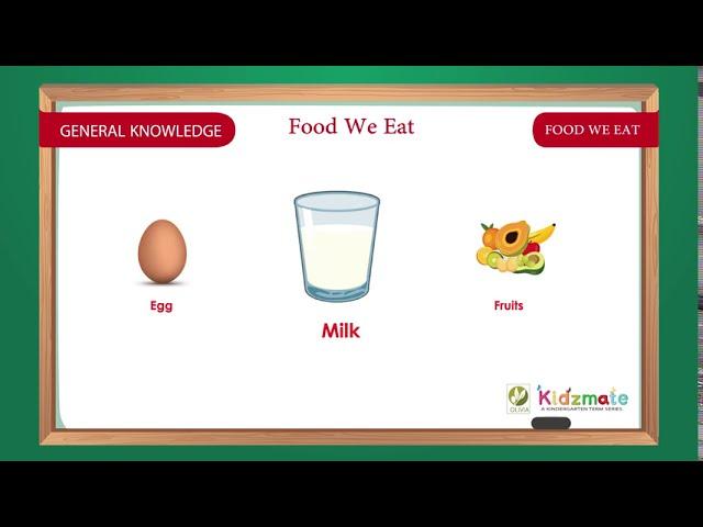 Food We Eat - Kidsmate LKG Term 2 GK