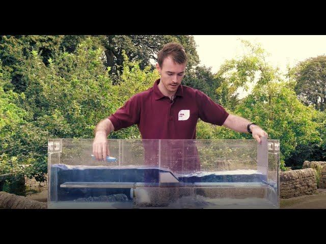 JBA Trust hydraulic flume showing how engineered structures affect flow in rivers (full video)