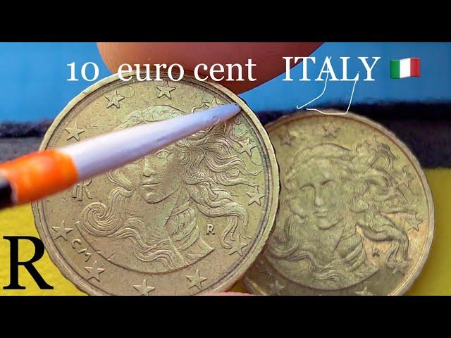 10 euro cent 2002 Italy Rare Euro Coin Defect