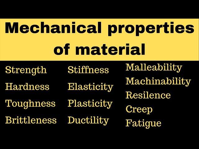 Mechanical properties of material in engineering | machine design material properties