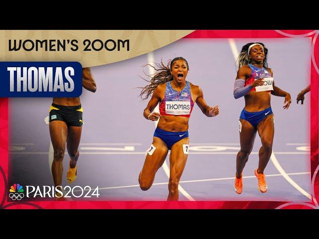 Gabby Thomas brings FORCE AND POWER in 200m gold medal run | Paris Olympics | NBC Sports