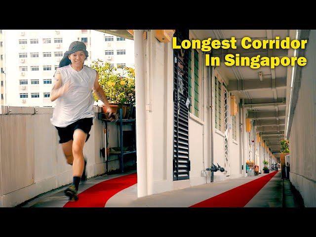 How long does it take to run the longest corridor in Singapore?