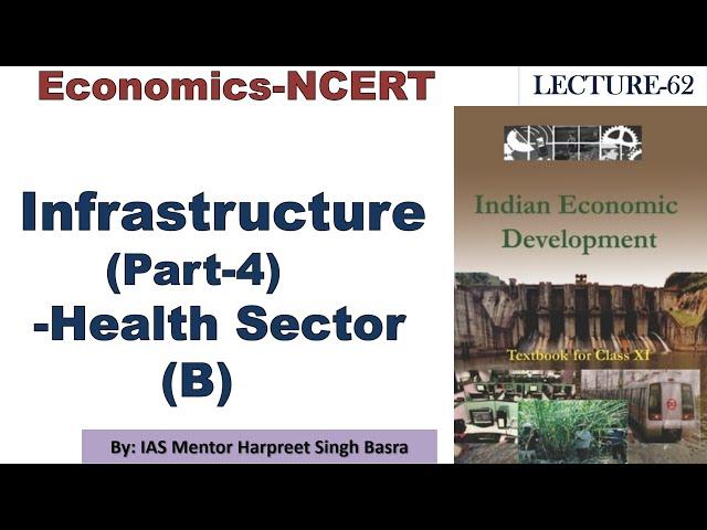 IAS PCS UPSC: Economics-NCERT: LECTURE 62: Infrastructure (Part-4)-Health  Sector (B)