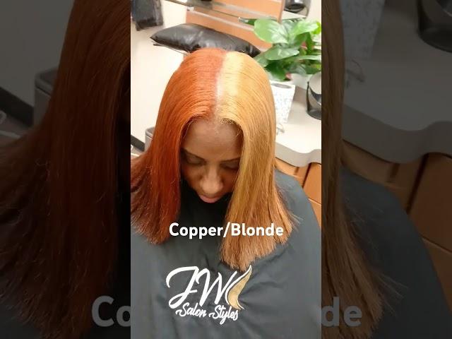 #hair #color #multi #color #silkpress #copper #blonde