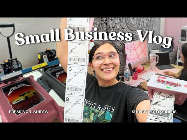 SMALL BUSINESS VLOG︎| Celebrating 1k Subs, Pressing Shirts, Shipping Orders, Munbyn Thermal Printer