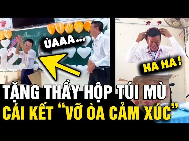 Tổ chức 20/11 BẤT NGỜ cho thầy giáo, cả lớp tặng thầy HỘP TÚI MÙ và cái kết vỡ òa | Tin Nhanh 3 Phút