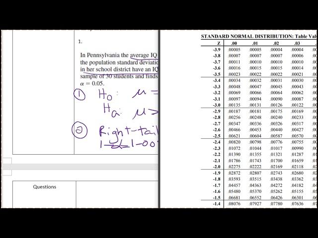 Z-Test for the Mean (Large Sample)