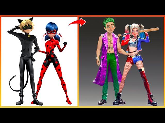 Miraculous: Ladybug And Cat Noir Glow Up Into Joker, Harley Quinn - Miraculous Transformation