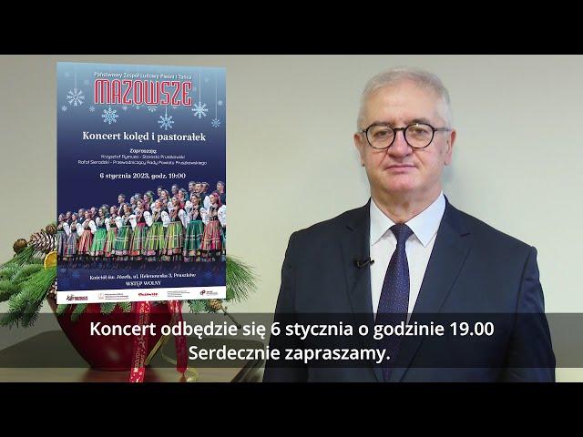 Zaproszenie na "Koncert kolęd i pastorałek" w wykonaniu PZLPiT Mazowsze