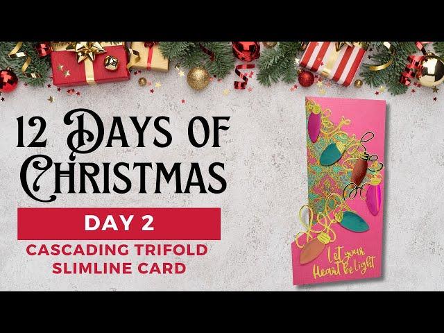 12 Days of Christmas 2024  | Day 2 - Cascading Trifold Slimline Card (with Gift Card Holder!!) 