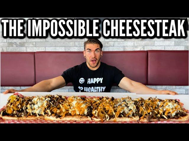 INSANE CHEESESTEAK CHALLENGE! Giant Philly Cheesesteak Sandwich | Man Vs Food