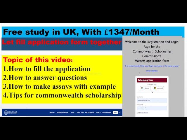 How to fill Commonwealth scholarship application form online 2023step by step/ motivation letter