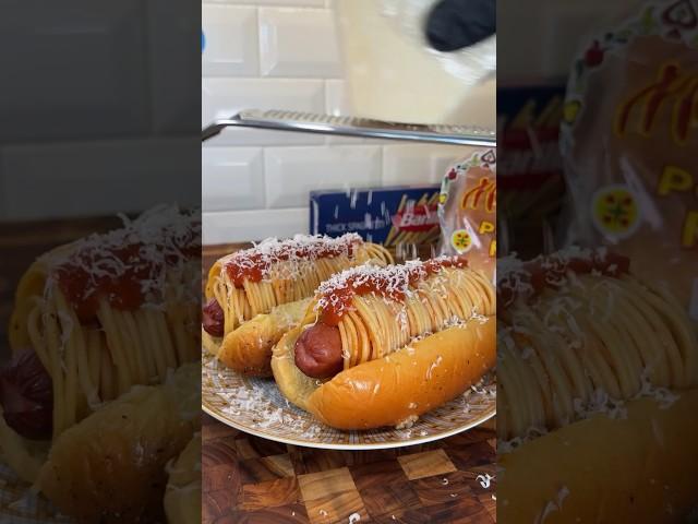 Spaghetti Hotdogs  #shorts Recipe by @TheJoshElkin