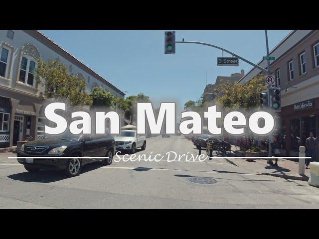 Driving in Downtown San Mateo, California - 4K60fps