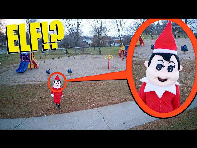 DRONE CATCHES ELF ON THE SHELF AT HAUNTED PARK ON CHRISTMAS DAY!! (WE FOUND HIM!)