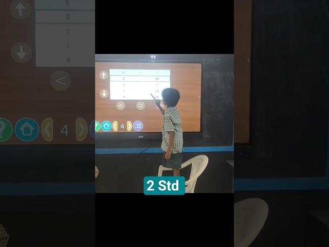 interactive Smartboard 2 Std student activity in maths 