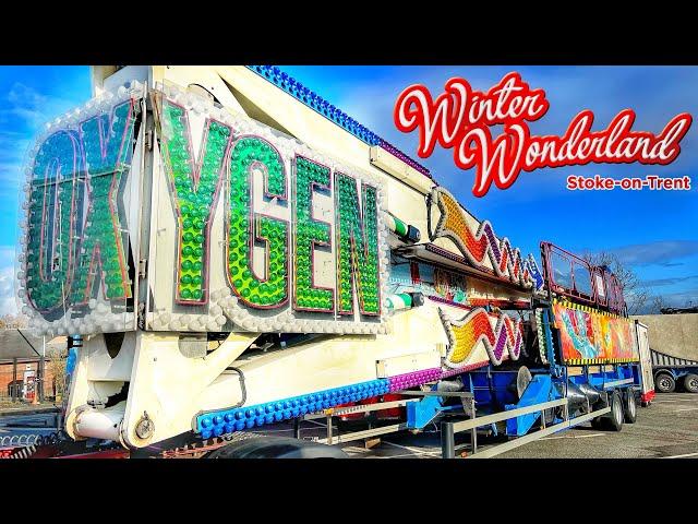 Funfair Ride Build Up Video - 'OXYGEN' KMG Speed - Winter Wonderland Stoke