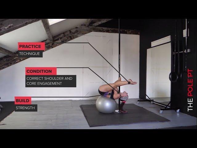 Stability ball exercises on the pole