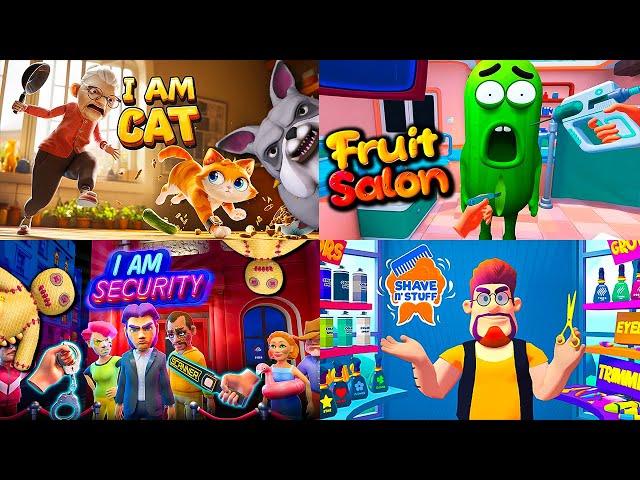 I Am Cat | I Am Security | Fruit Salon | Shave & Stuff | Full Game Walkthrough | No Commentary