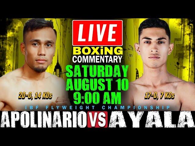 LIVE Dave Apolinario vs Angel Ayala Full Fight Commentary | IBF World Flyweight Championship