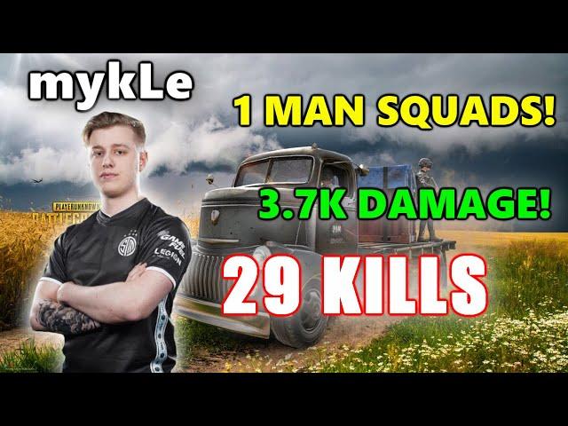 BBL mykLe - 29 KILLS (3.7K DAMAGE) - 1 MAN SQUADS! - PUBG