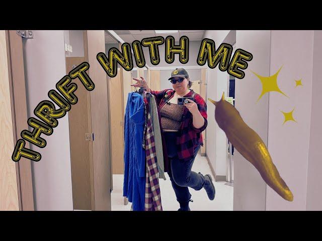 THRIFT WITH ME @ Amvets with a plus size try on haul