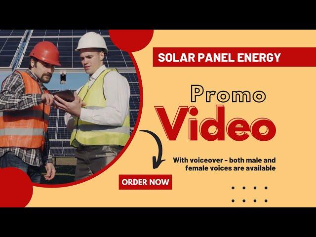 Solar Panel Energy: "Promo Video Starting at $20"