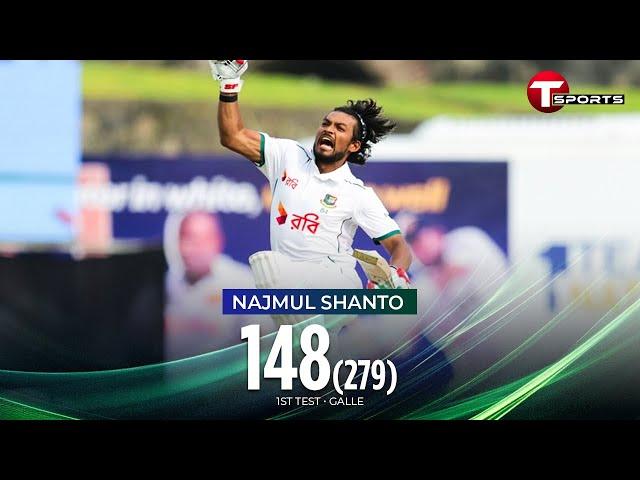 Najmul Hossain Shanto's 148 runs against Sri Lanka | 1st Test | T Sports