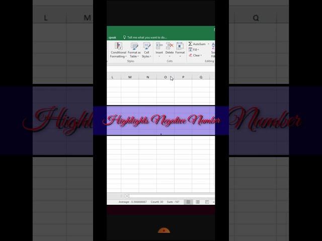 Time Saving in Excel Trick-18 | Highlight Negative Values #Youtube #Shorts