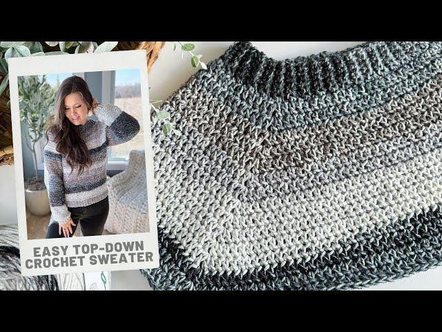 Easy Top-Down Seamless Crochet Sweater for Beginners - Free Crochet Pattern