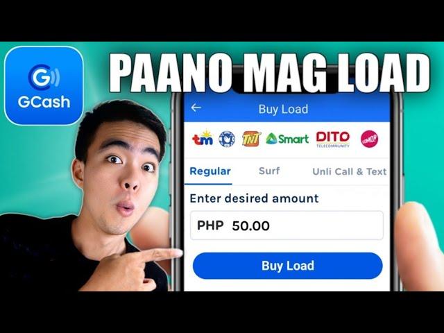 How to BUY LOAD on GCash (TAGALOG)