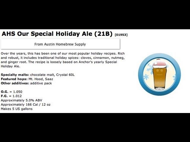 Homebrew Testing- Austin Homebrew Supply's Special Holiday Ale (Mini Mash)