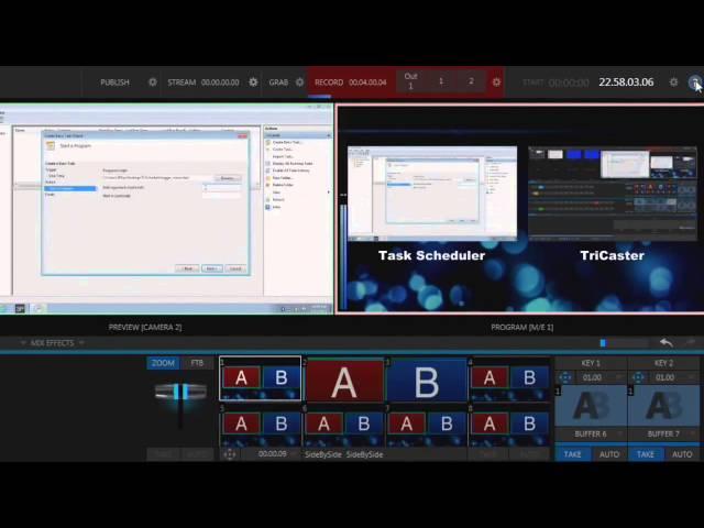Use Task Scheduler to control TriCaster