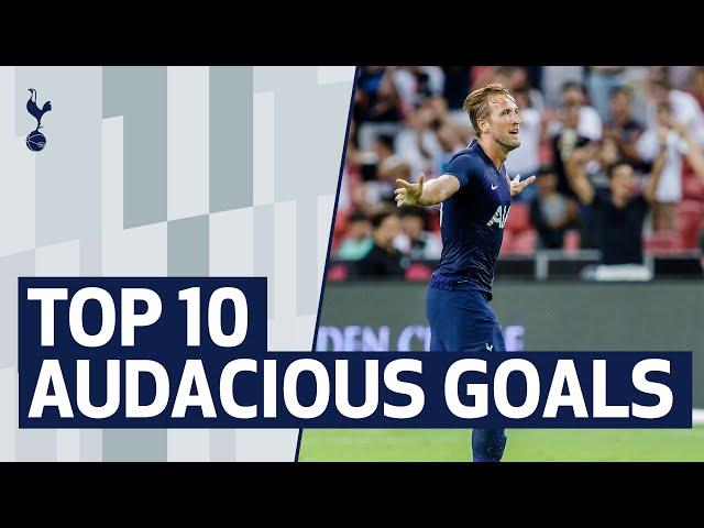 TOP 10 AUDACIOUS GOALS | Ft. Kane from the halfway line, Lamela's rabona & Sonny's nutmeg!