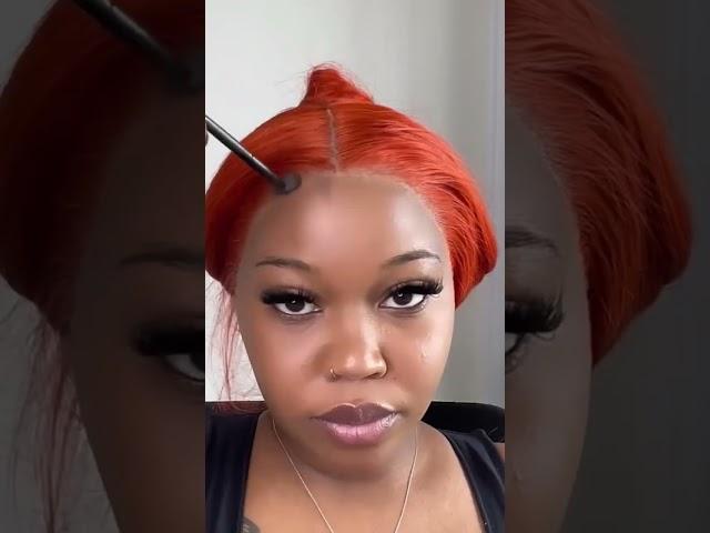 orange wig is so cute #worldnewhair #wigview #hairtutorial #wigtutorial  #shortvideo #fyp