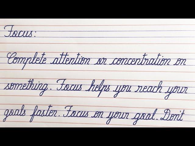 CURSIVE WRITING Tutorial | English writing practice in four lines note