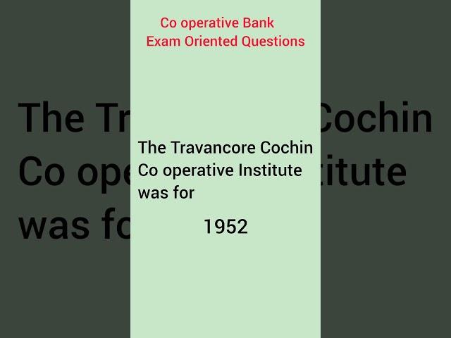 Co operative bank exam oriented questions (In Kerala part :-3) #cseb #cooperation #psc