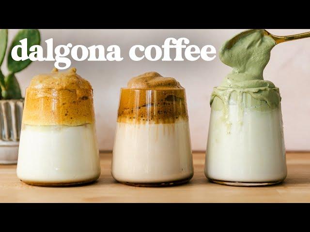 DALGONA COFFEE Recipes ️ 3 FLAVORS, 3 FROTHY Techniques