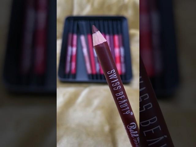 *Day 10* SWISS BEAUTY Bold Matte Lip Liner ~ Cherry Brown ~ | #lipliner #ashortaday